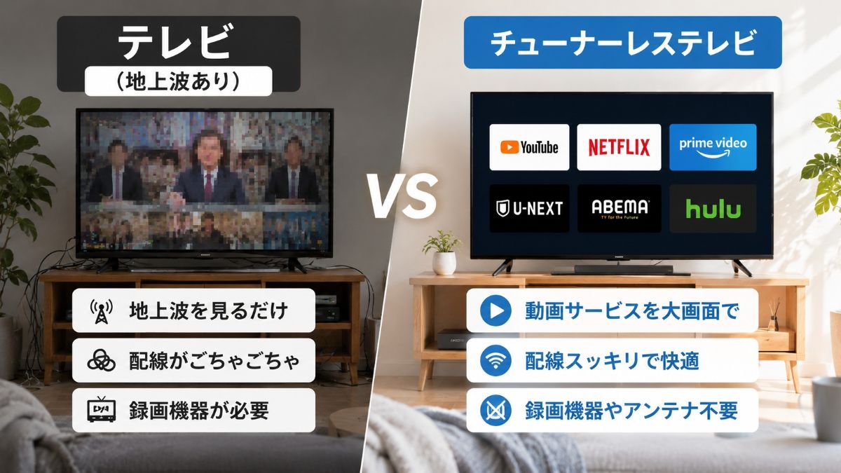 チューナーレステレビを選んだら、部屋と時間がちょっと整った